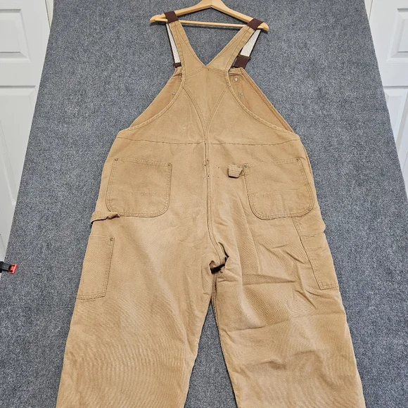 Vintage 1970s Carhartt Bibs Overalls Double Knee Duck Canvas Quilted Liner 50x32